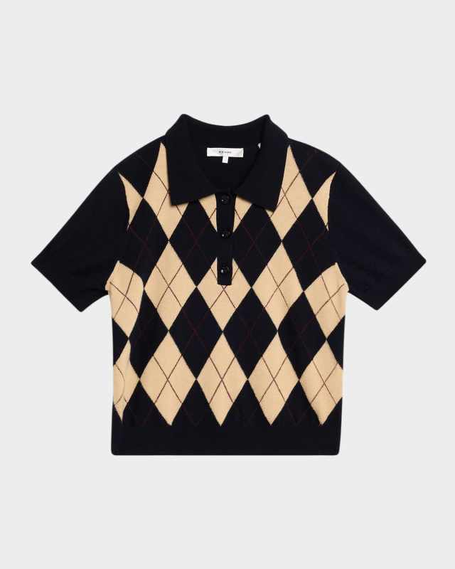 The Argyle Short-Sleeve Polo Sweater